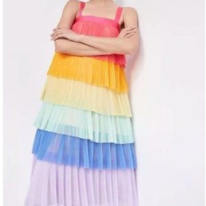 \Anthropologie Hutch Rainbow Tiered Tulle Dress MEDIUM